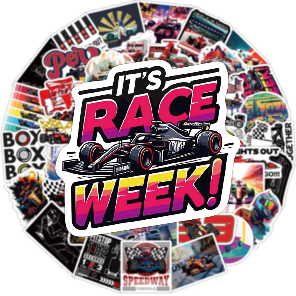 50PCS F1 Formula Stickers