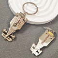 Customized keychain, personalised Formula One racing silver coating